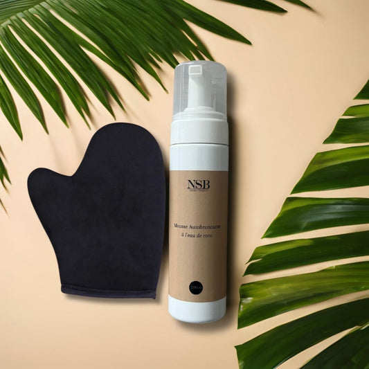 Autobronzant à l’Eau de Coco - Bronzage Naturel et Sans traces + Gant applicateur